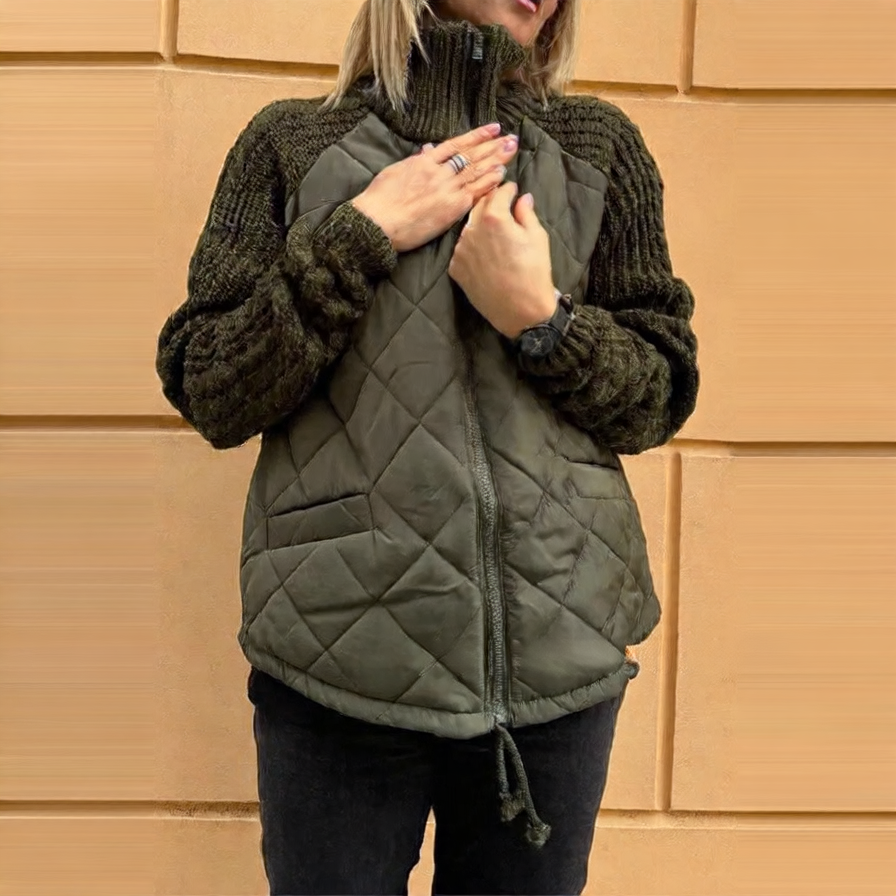 Women's Zippered Stand Collar Cardigan - Modern Zip-Up Sweater