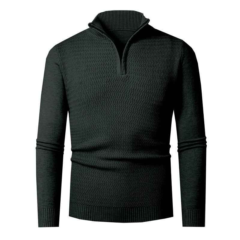 Men's Solid Color Half Zipper Sweater