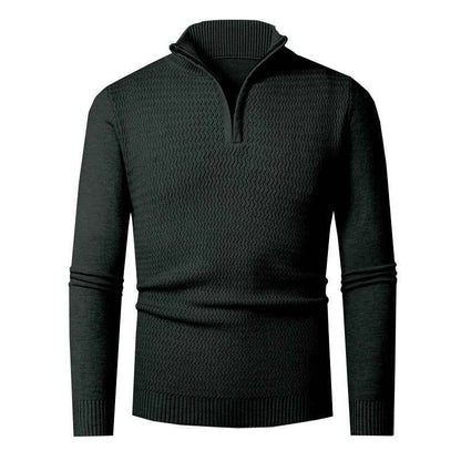 Men's Solid Color Half Zipper Sweater