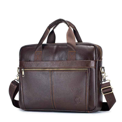 Men's First Layer Cowhide Portable Briefcase
