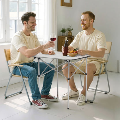 Folding Portable Camping Table Aluminum Outdoor Picnic Roll Up Table Carry Bag