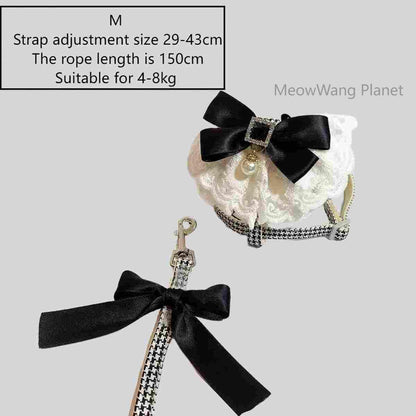 Dog Leash Cat Leash Luxury Lace Pet Harness Leash Set Elegant Inspired Adjustable Escape Proof Vest For Cats Small Dogs - DropOnline.co