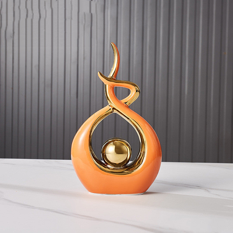 Premium Ceramic Entrance Decoration Ornaments - Light Luxury Abstract Home Accents