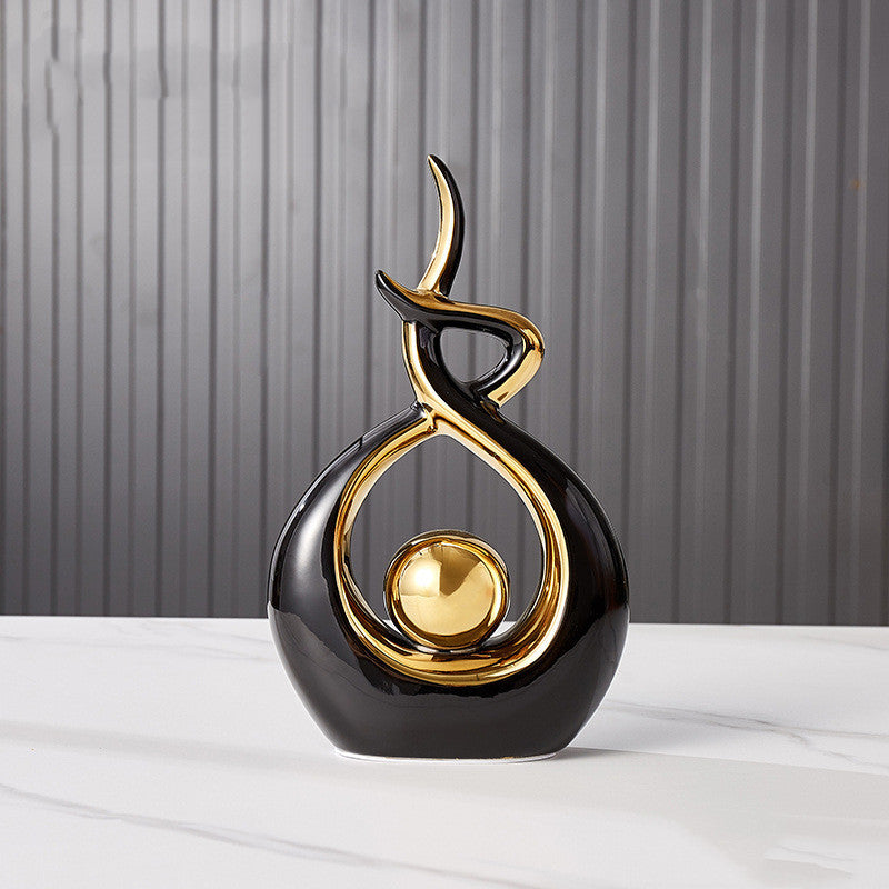 Premium Ceramic Entrance Decoration Ornaments - Light Luxury Abstract Home Accents