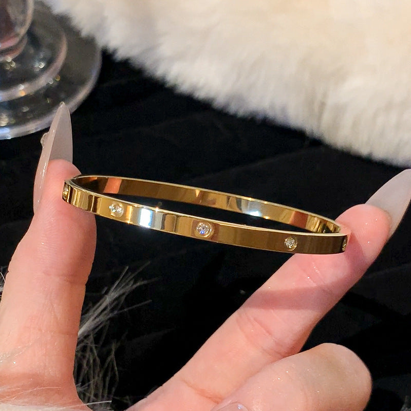 Stainless Steel Gold Bracelet - Love Nail Design
