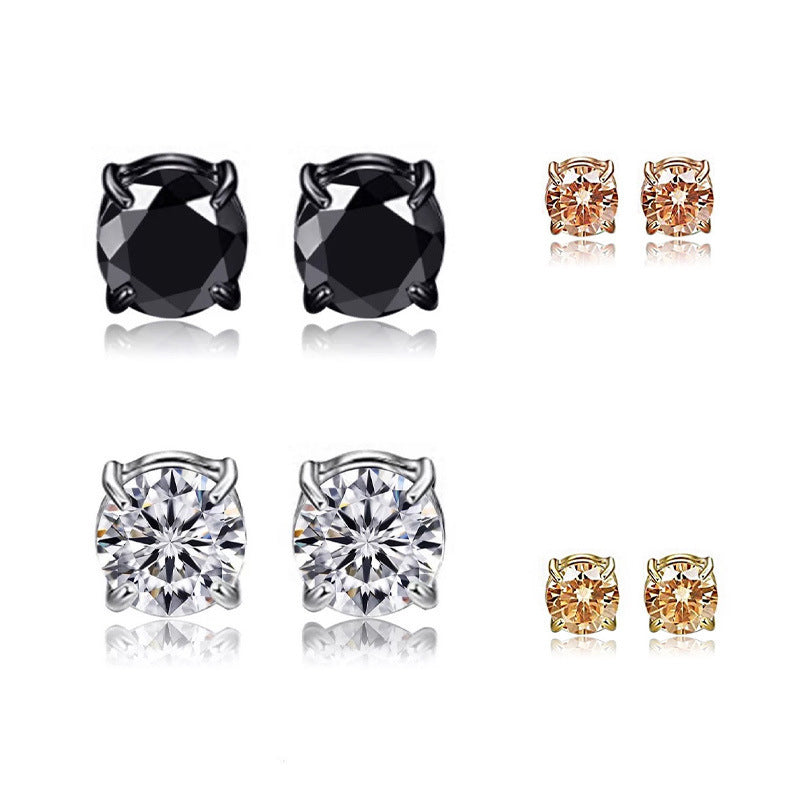 Unisex Stud Earrings - 6mm Minimalist Round Earrings for Men & Women