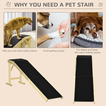 Ramp For Dog Bed, Pet Ramp For Dog With Non-slip Carpet And Top Platform - DropOnline.co