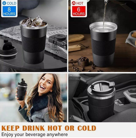 Insulated Travel Coffee Mug - 510ml Leak-Proof Stainless Steel Thermal Flask