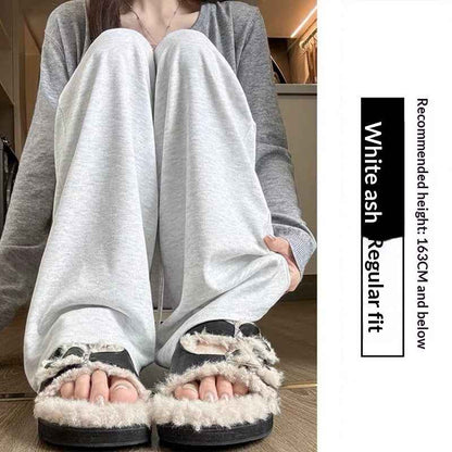 High-waisted Straight-leg Knit Wide-leg Pants For Women