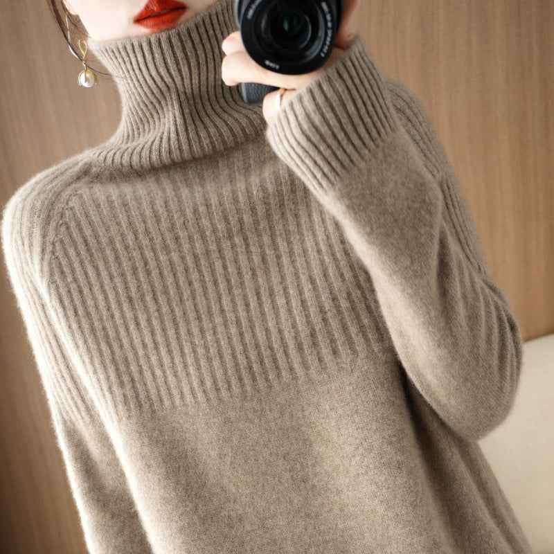 Loose High-neck Sweater Base Layer For Women