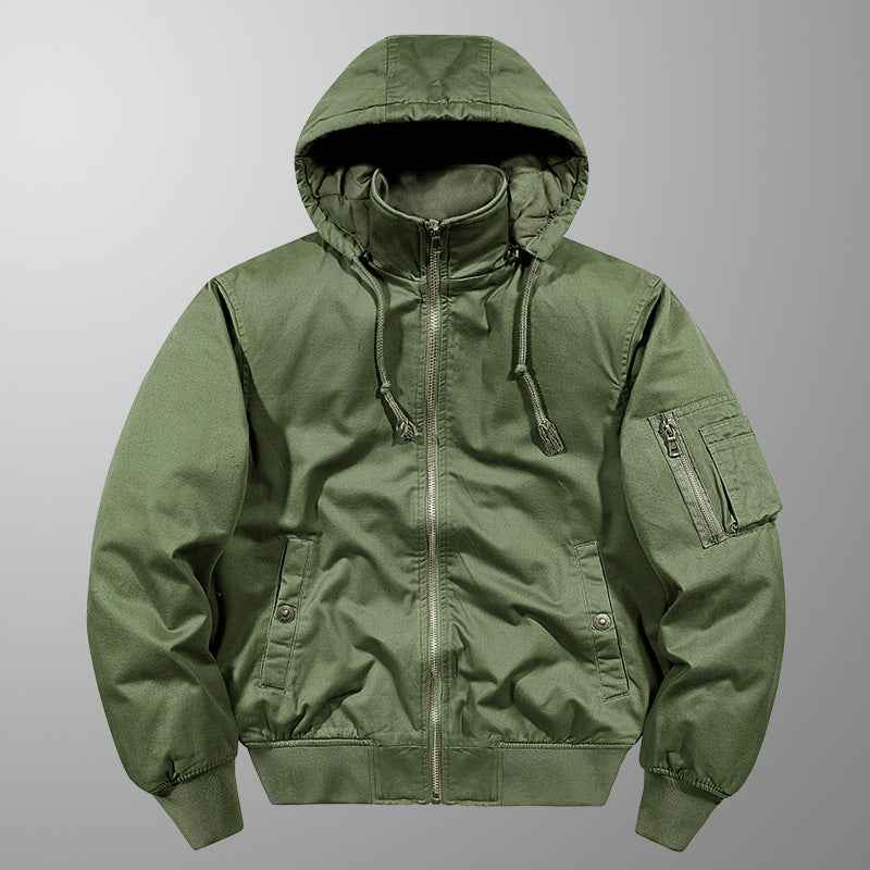 Men's Casual Hooded Padded Work Jacket