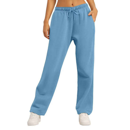 Same Style Solid Color Casual Loose Fleece-lined Trousers