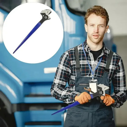 4-in-1 Multi-Function Adjustable Spud Wrench | C-Shaped Dual Head | Titanium Alloy | Universal Fit | Hammer & Crowbar Integration | Professional Grade For Industrial & Automotive Maintenance