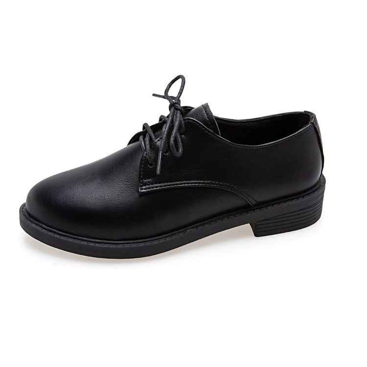 Black Retro Student Flat Hong Kong Style Casual Loafers