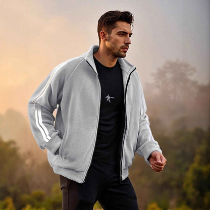 New Zipper Trend Versatile Men's Fleece Jacket