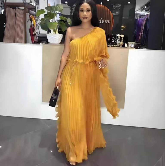 Fashionable One-shoulder Elegant Evening Dress