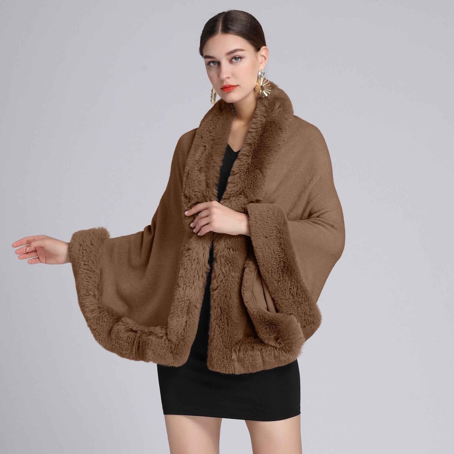 Shawl Cape Knitted Cardigan Coat For Women