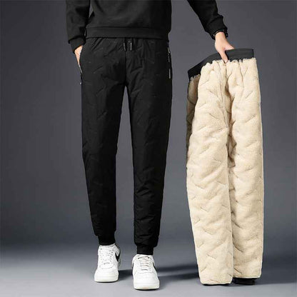 Men's Padded Cotton Trousers with Cashmere - Warm Winter Pants