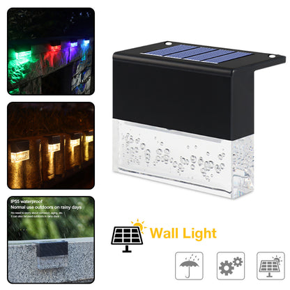 Waterproof New RGB LED Solar Light Step Fence Light - DropOnline.co