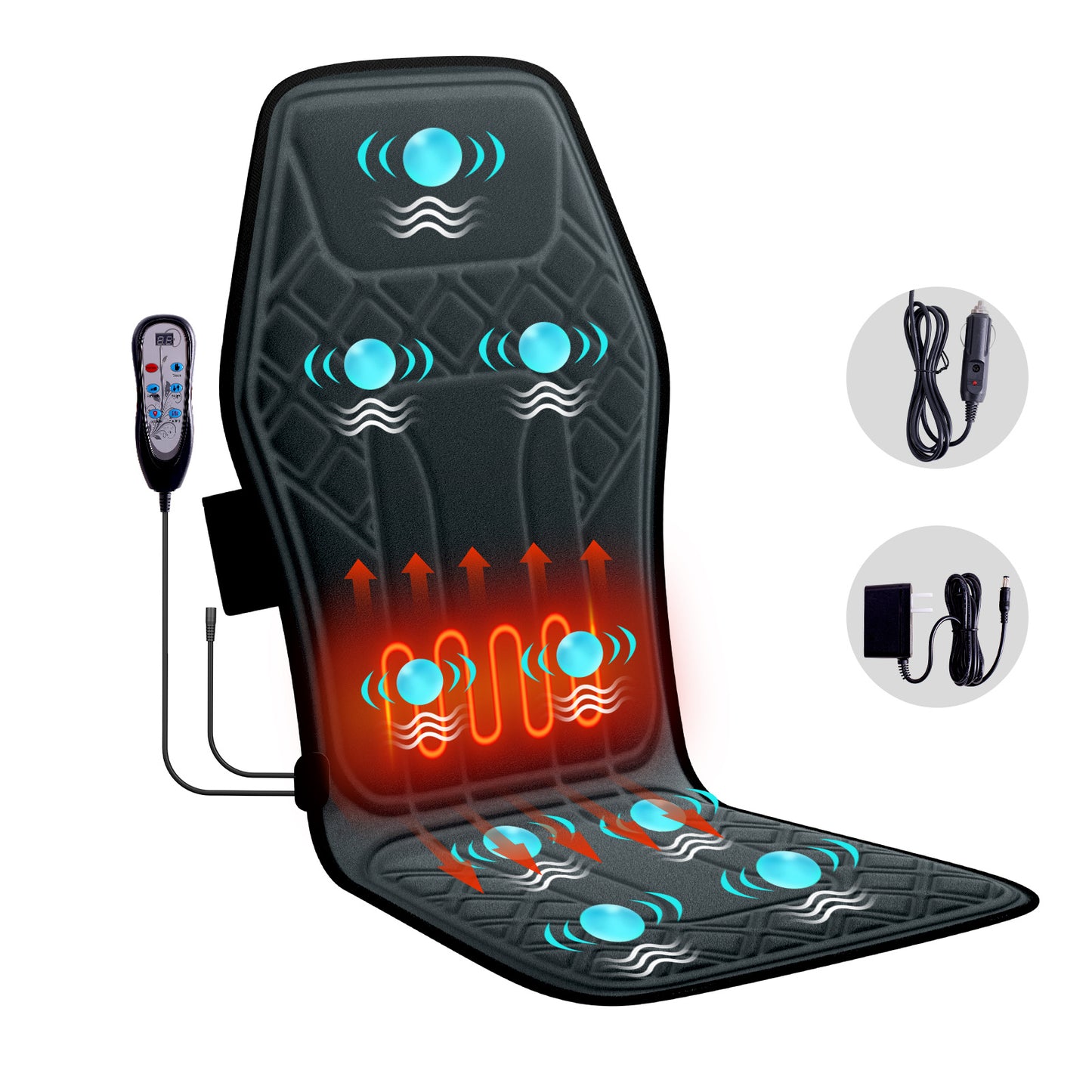 2025 New Model Massage Cushion, Neck And Back Kneading And Heating, 9 Levels Of Intensity,9 Modes, Home And Office Electric Massage Pad, Portable Multifunctional Massager, 10,20,30 Minutes Timer