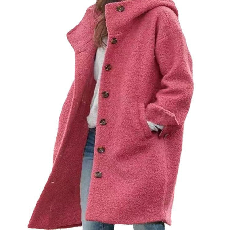 Women's Casual Hooded Lapel Windbreaker