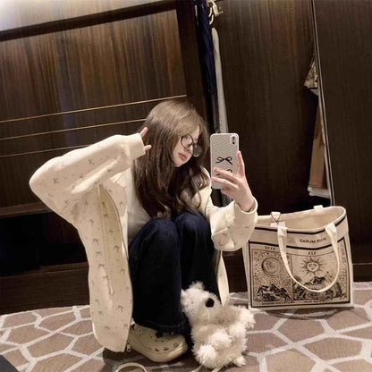 Cardigan Zipper Loose Casual Top Women