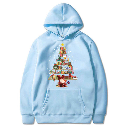 Printed Pocket Hooded Long Sleeve Sweatshirt For Men And Women