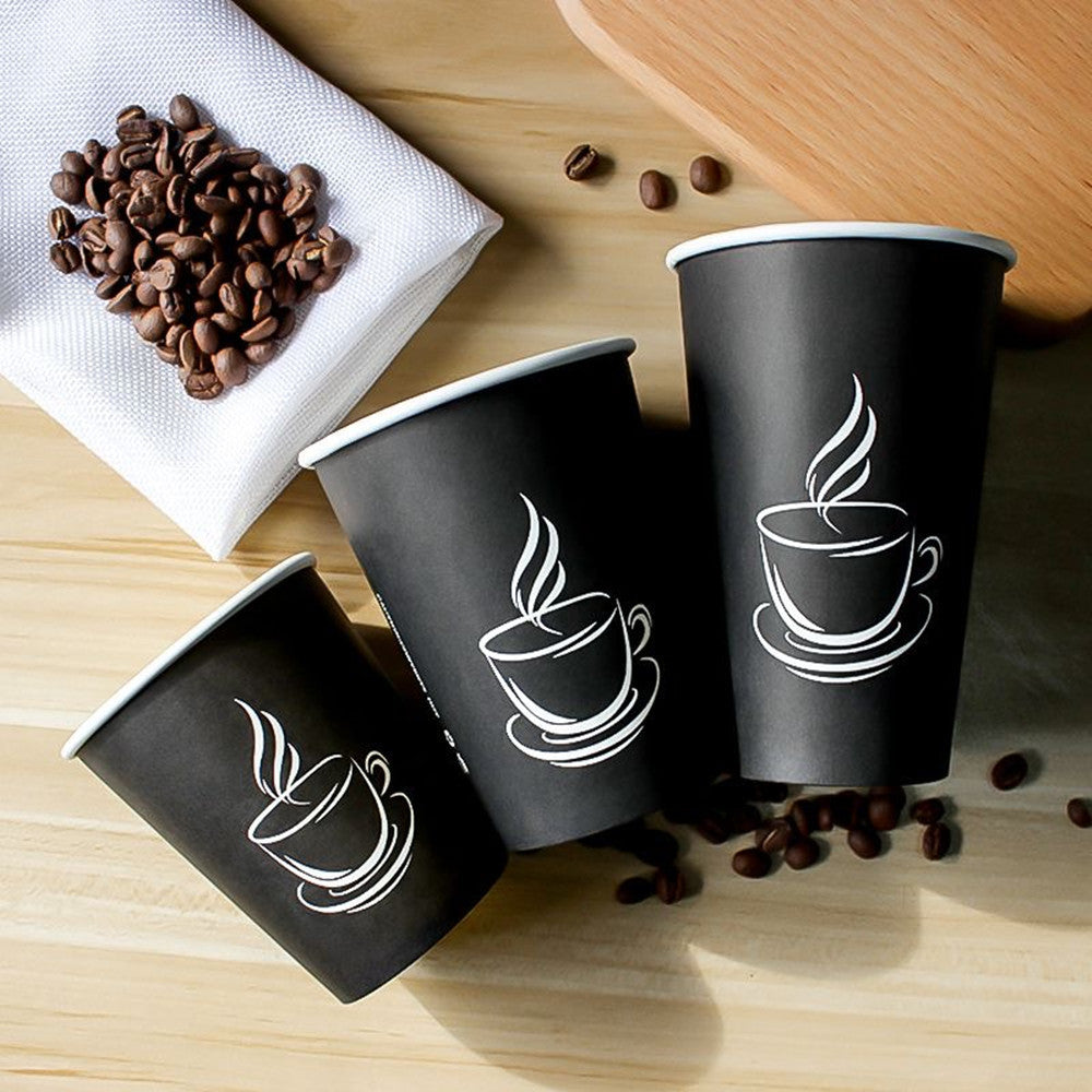 Thickened Paper Coffee Cups - Insulated Disposable Hot Beverage Cups