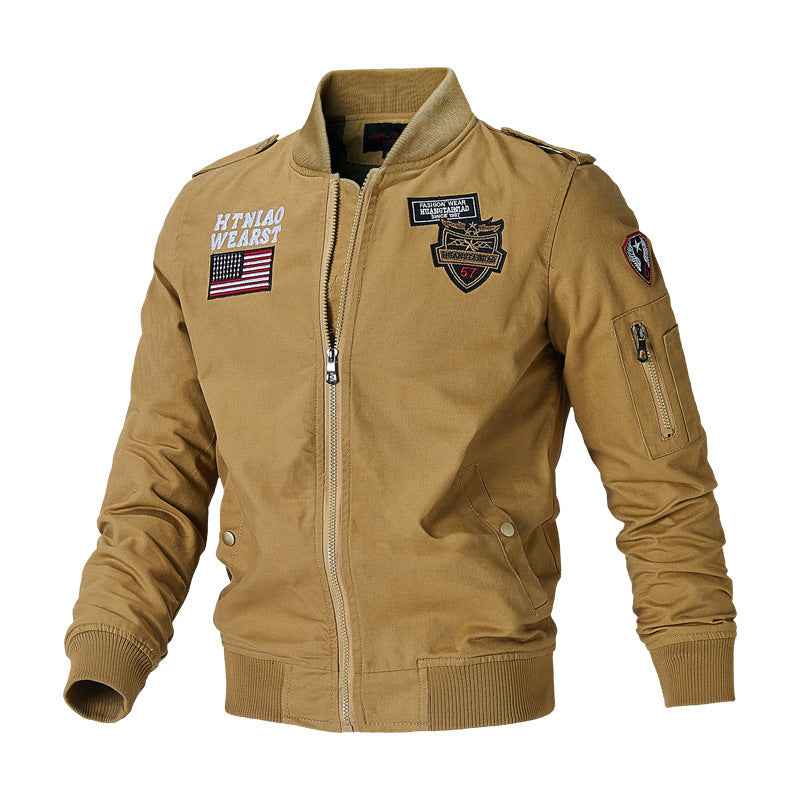 Men's Flight Jacket - Classic Baseball Bomber Varsity Uniform