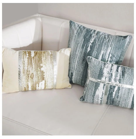 Light Luxury Sofa Cushion Living Room Nordic Velvet Printing Pillow Simple Modern Model Room Pillow Pillowcase