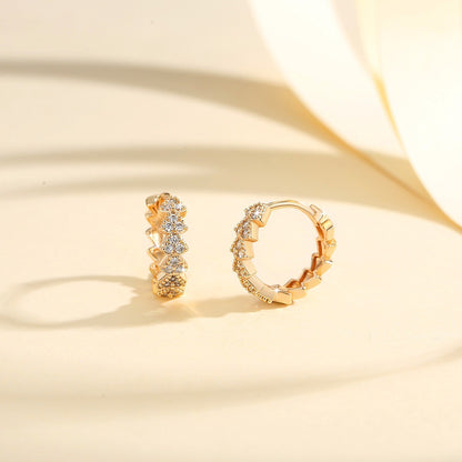 European And American Fashion Copper-plated Gold Inlaid Zircon Earrings - DropOnline.co