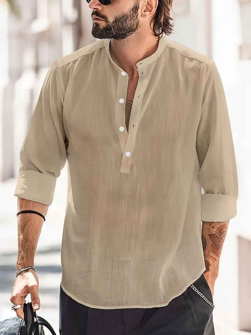 Men's Long-sleeved Breathable Button-down Shirt