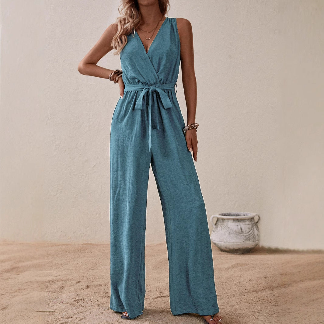 High-Waisted Sleeveless Jumpsuit