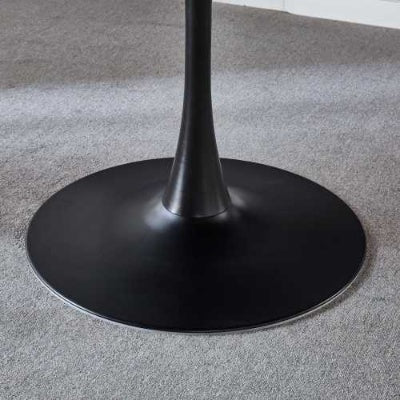 42.1 Black Tulip Table Mid-century Dining Table For 4-6 People With Round Mdf Table Top, Pedestal Dining Table, End Table Leisure Coffee Table