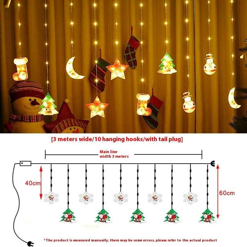 Christmas Curtain Lights 3m x 70cm - Painted LED Rubber Wire Ambience Lighting - DropOnline.co