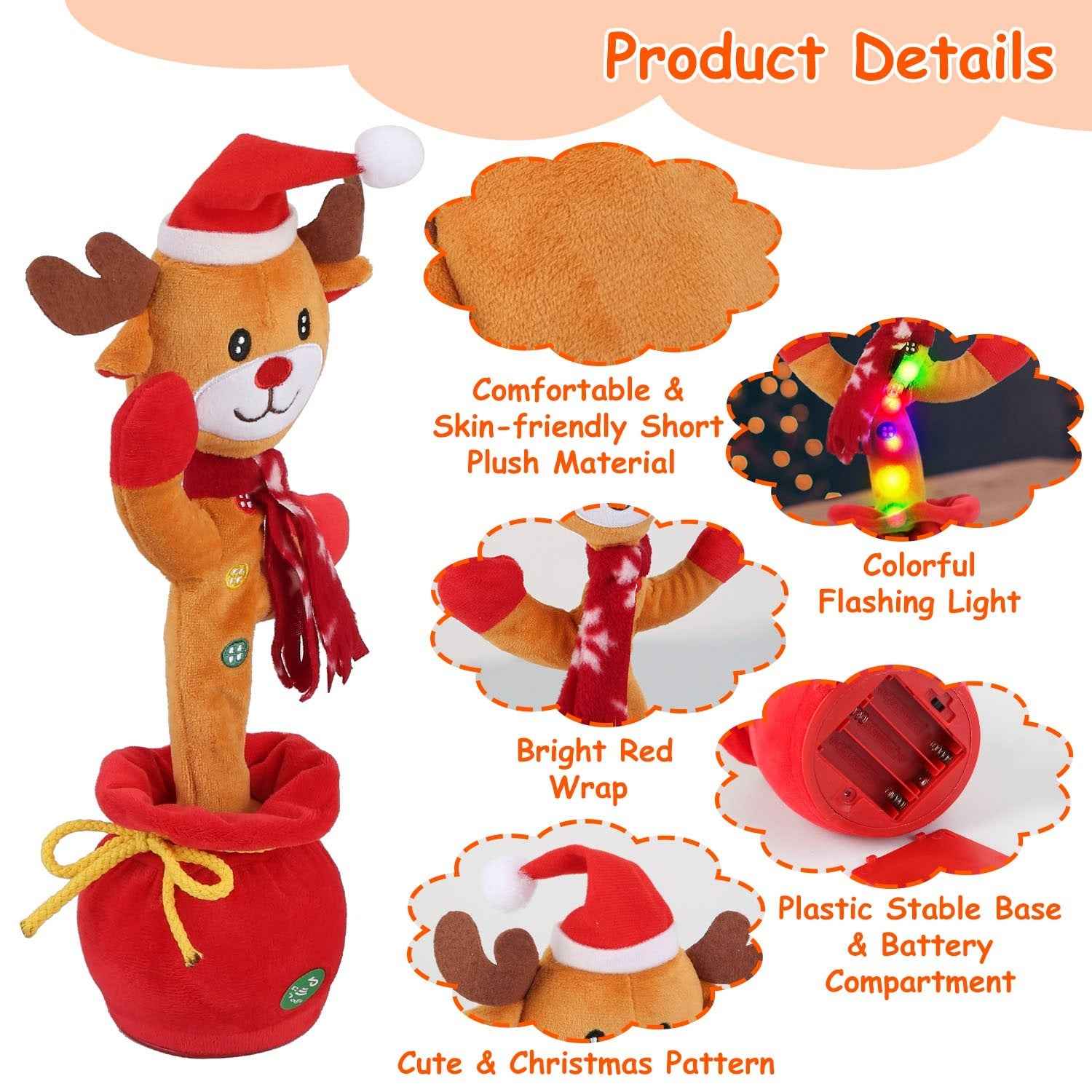 Penguin/Elk Kid Electric Dance Toy - Interactive Sing Song Light Up Plush - DropOnline.co