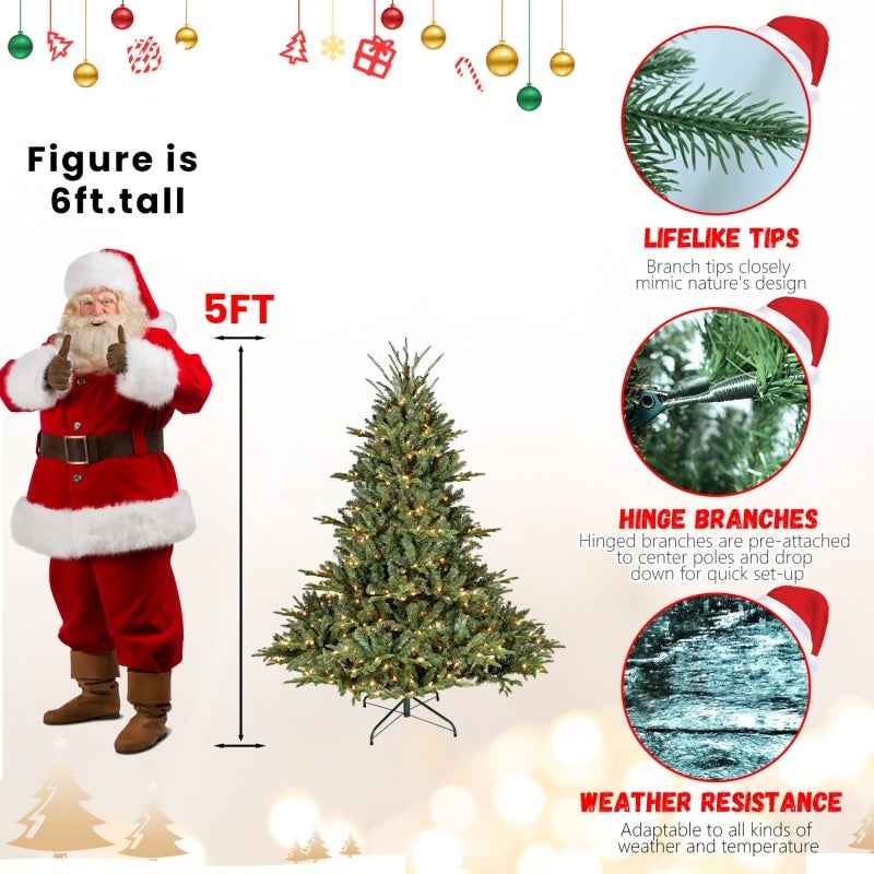 PE/PVC Christmas Tree Green - Realistic Holiday Decoration Tree - DropOnline.co