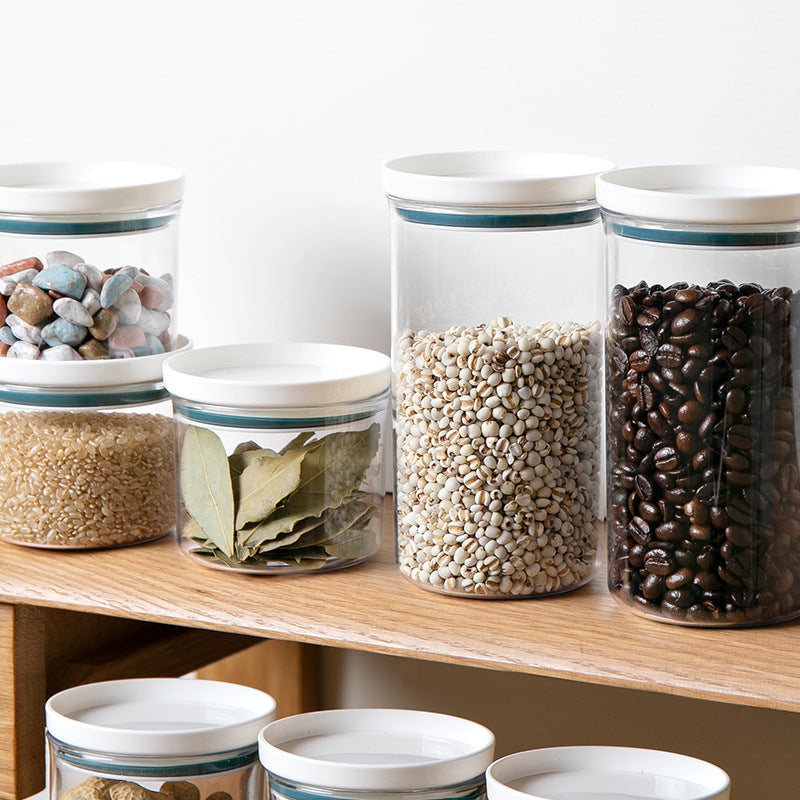 Clear Plastic Storage Jars - Microwave Safe Kitchen Containers Set