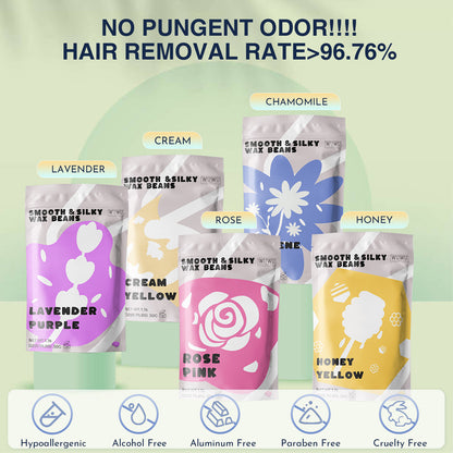 Waxing Kit 19 Items, WUWUVISTA Hair Removal Wax Kit With Wax Melt Warmer Waxing Beads For Face, Brazilian, Full Body, Bikini Suitable For Plugs Of American & European Specifications - DropOnline.co