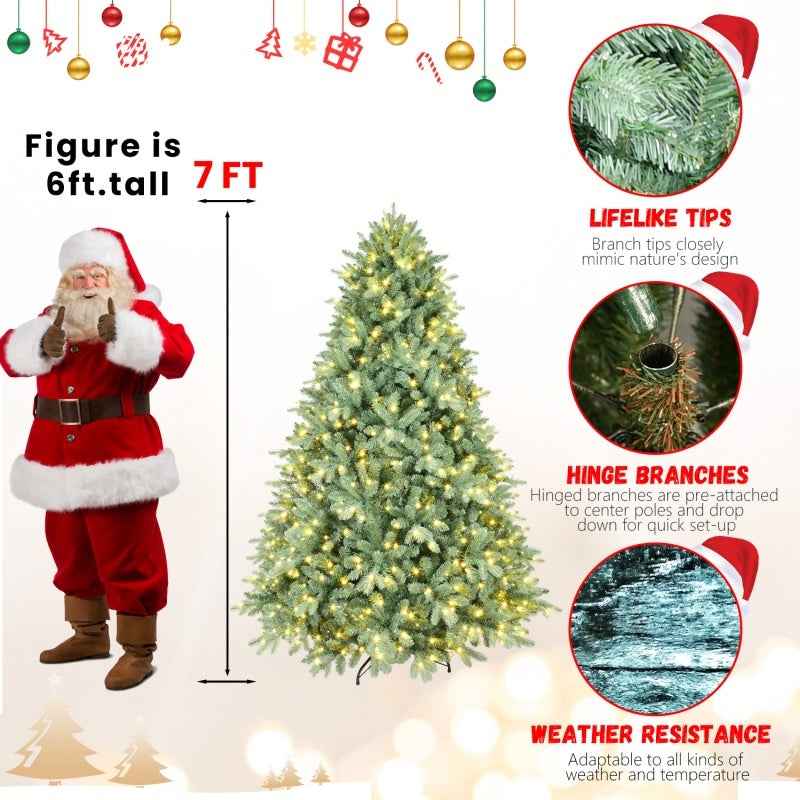 PE/PVC Christmas Tree - Green Realistic Holiday Tree