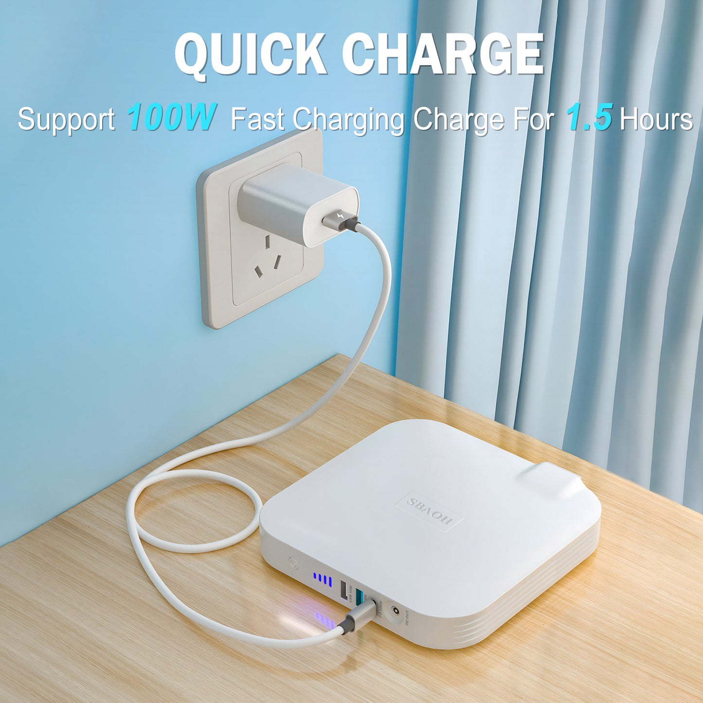 99.9W Camping Power Station - 88.8Wh 24000mAh Portable Emergency Backup Power