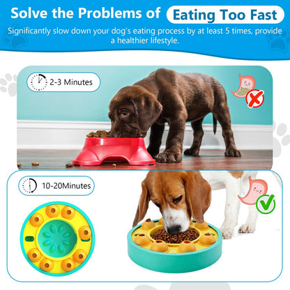 1Pc Dog Puzzle Food Feeder Slow Feeding Bowl Interactive Toy Dog Treat Dispensing Toy For IQ Training Mental Enrichment For Small Medium Large Dog Cat - DropOnline.co