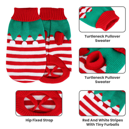 2 Patterns 4 Sizes Option-- 1Pc Pet Christmas Turtleneck Sweater Dog Cat Christmas Clothes Snowman Stripes Costume Winter Holiday Sweater For Small Medium Kitten Puppy Cats Dogs - DropOnline.co