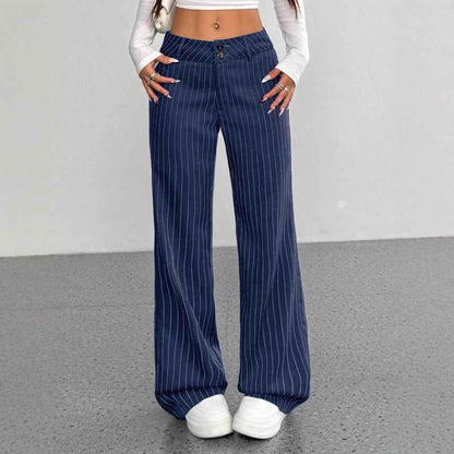 New Women's Korean And Japanese Slim-fit Striped Flared Casual Pants