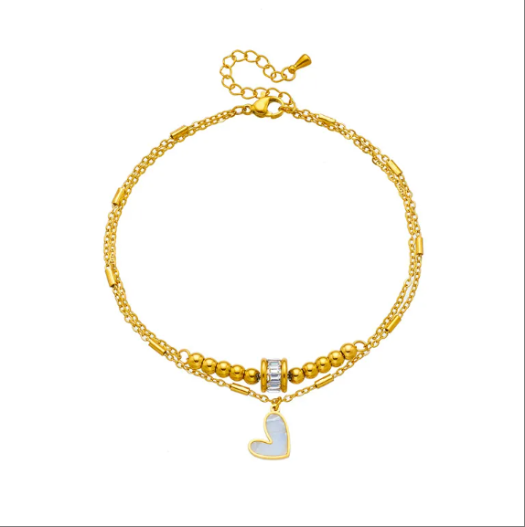 Pearl Star Anklet - Double Layer Titanium Steel Design
