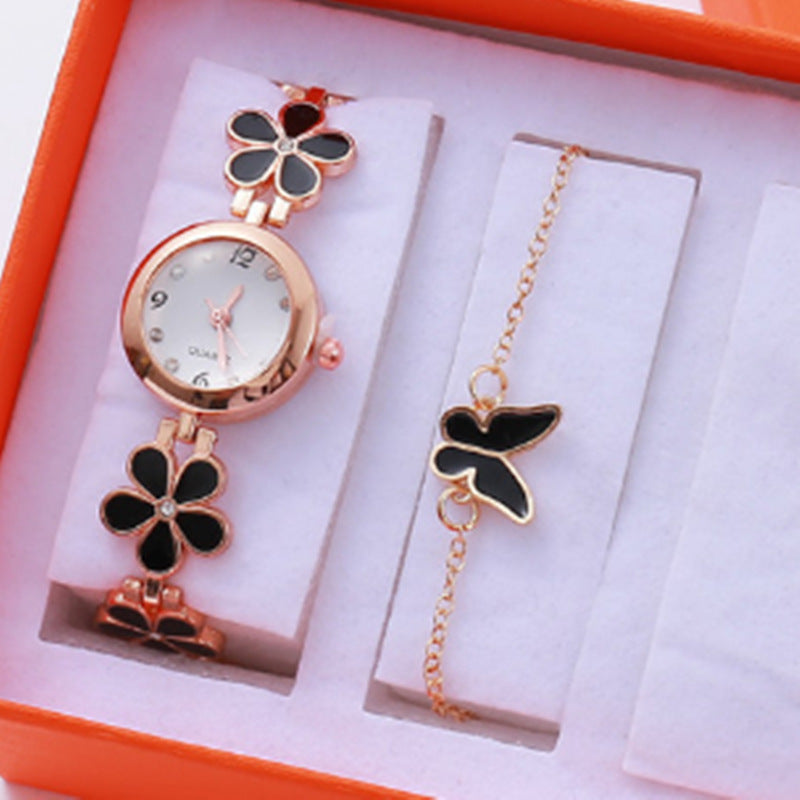 Gold Steel Band Quartz Watch - Elegant Bracelet Timepiece