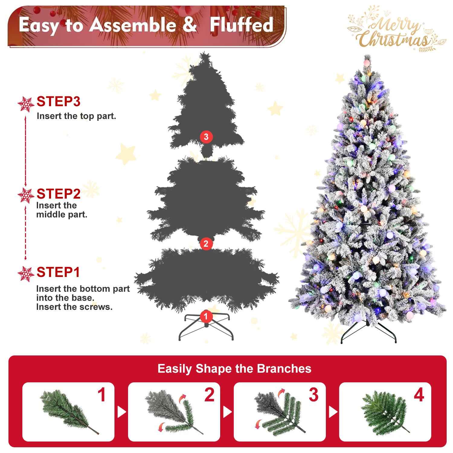 PE/PVC/Hard Needle Mixed Christmas Tree - 7.5ft-8ft Premium Quality