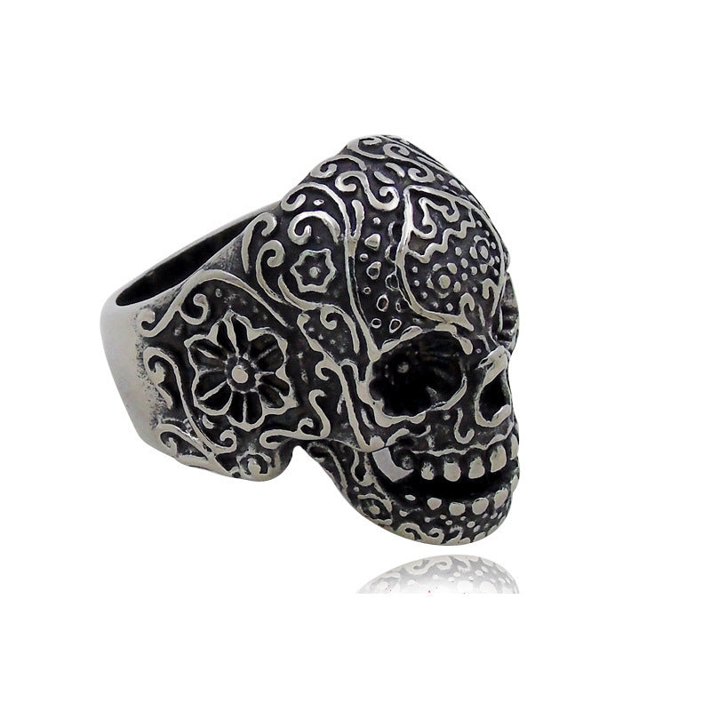 Men's Hip Hop Skull Ring - Trendy Punk Style Titanium Steel