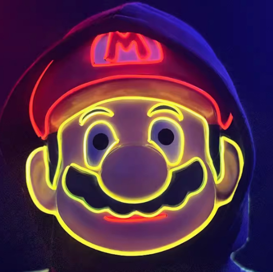 Halloween Glow-in-the-Dark Mask - LED Spider Design