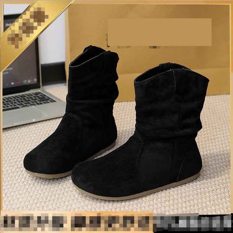 Retro Versatile Round-toe Slim Martin Boots For Women